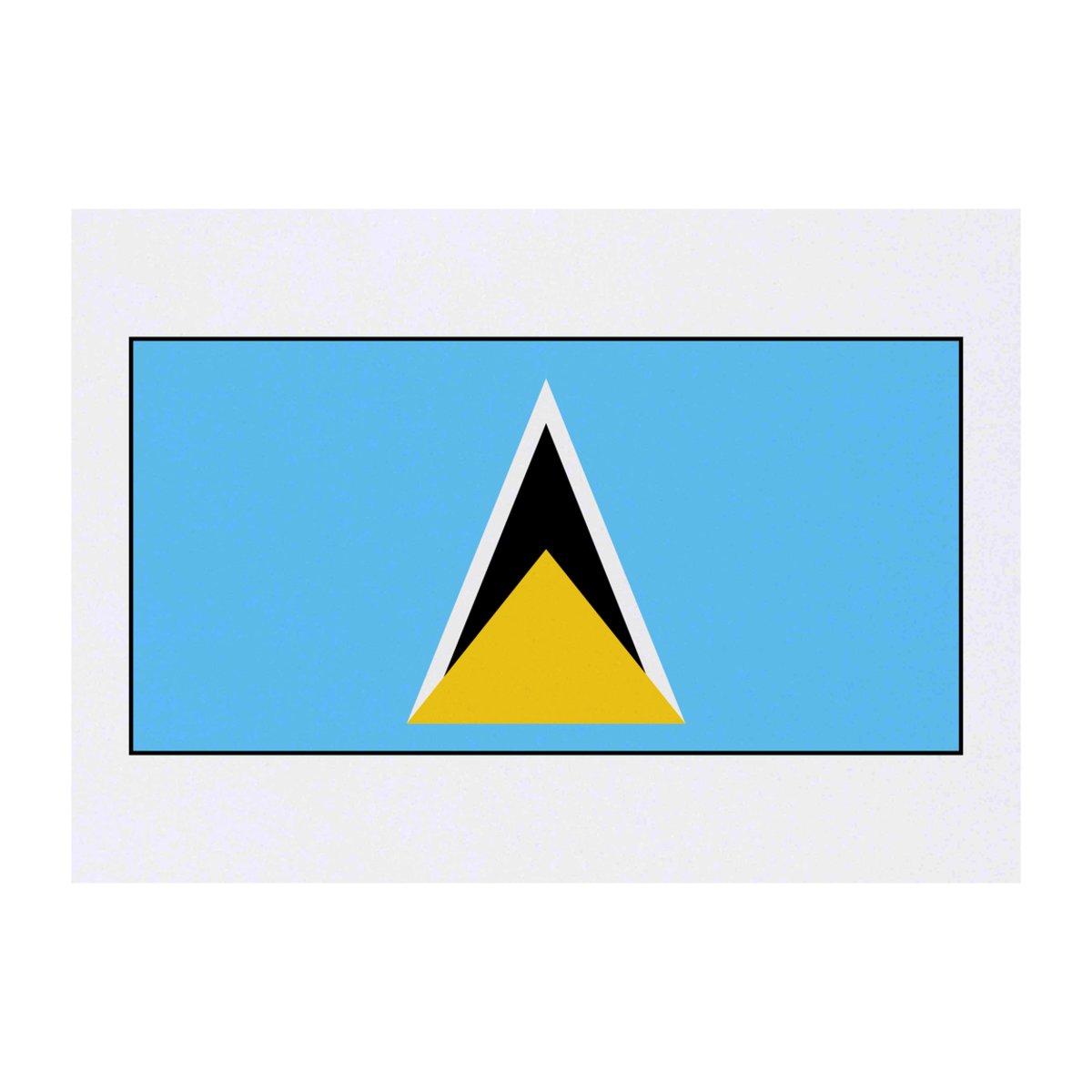 'Saint Lucia Flag' Temporary Tattoo - A6 - Water Resistant Skin Safe Transfer for Parties, Costumes and Gifts (TO00031182)