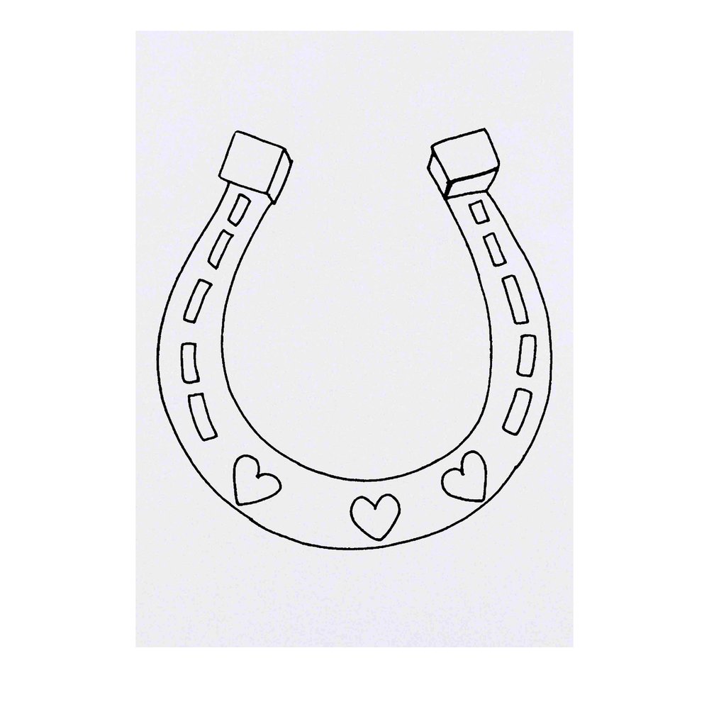 'Heart Horse Shoe' Temporary Tattoo - Water Resistant, Skin-Safe, Non-Toxic Transfer (TO00031431)