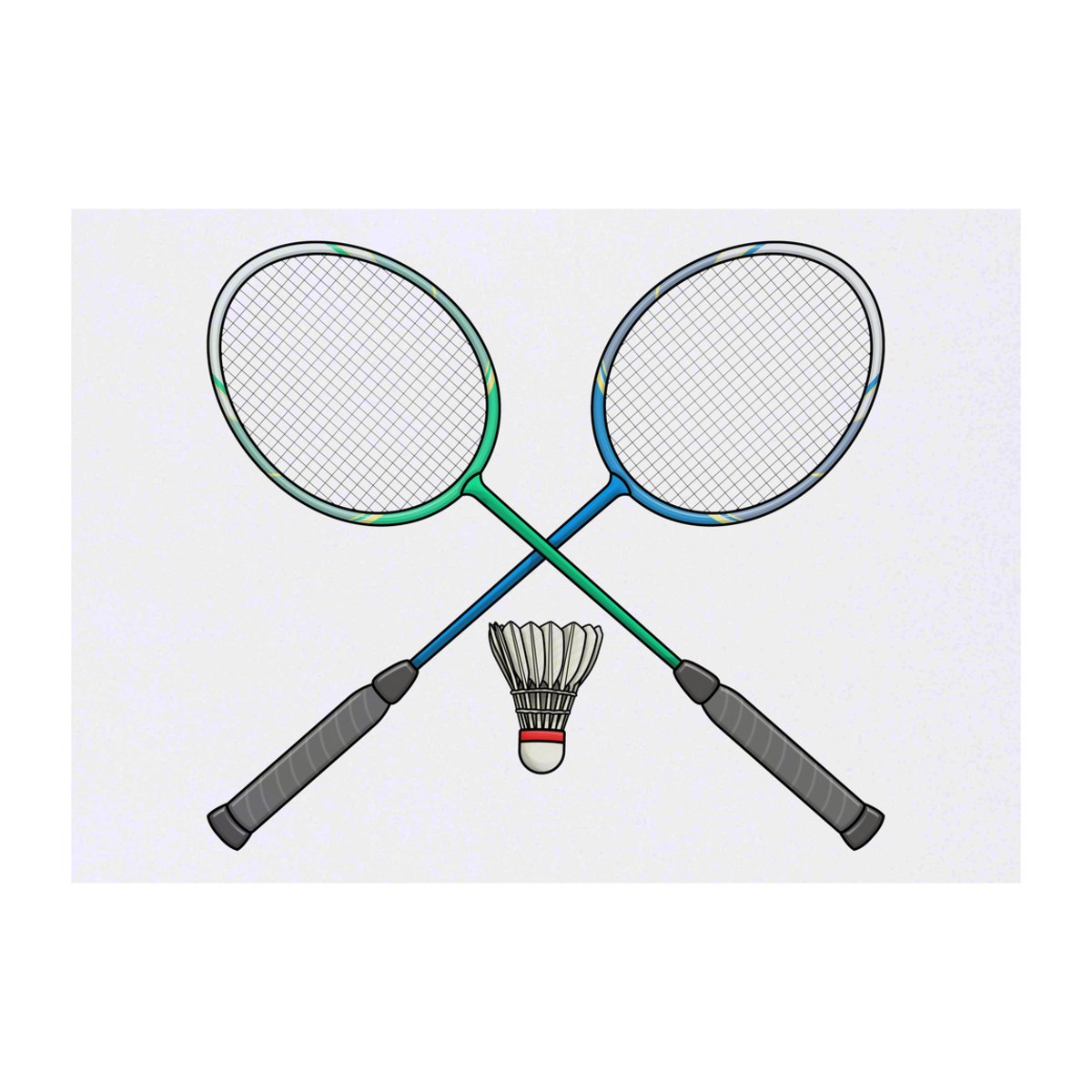 'Badminton' Temporary Tattoo -  Water Resistant, Skin-Safe, Non-Toxic Transfer (TO00031449)