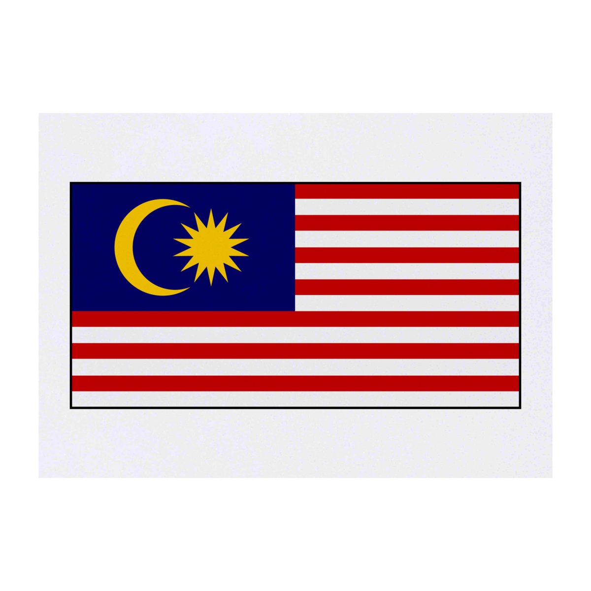 'Malaysia Flag' Temporary Tattoo -  Water Resistant, Skin-Safe, Non-Toxic Transfer (TO00031481)