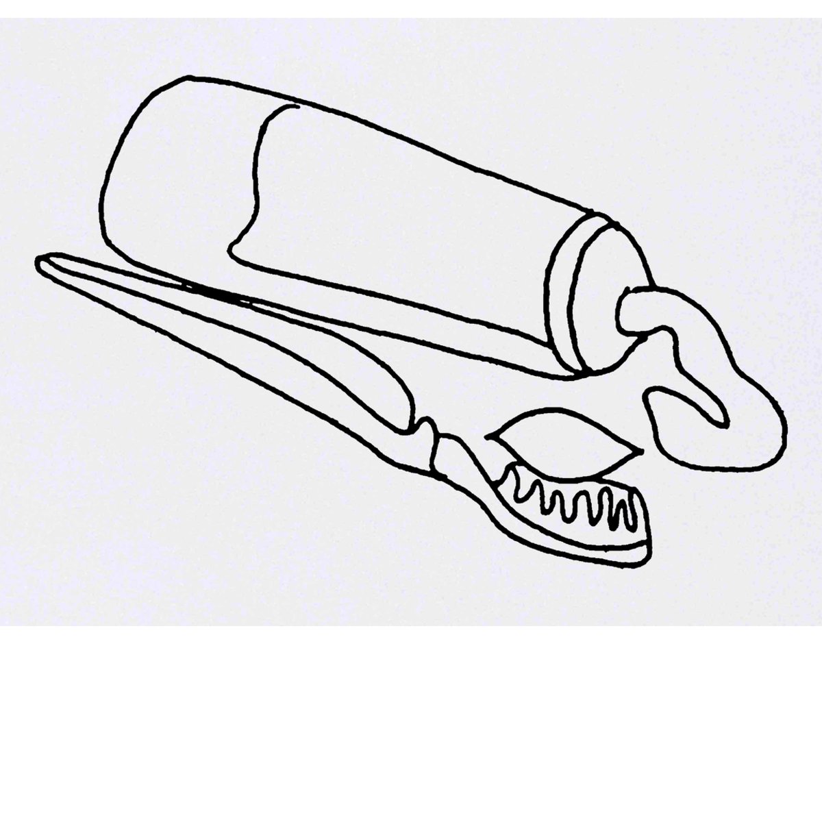 'Toothpaste & Toothbrush' Temporary Tattoo -  Water Resistant, Skin-Safe, Non-Toxic Transfer (TO00031649)