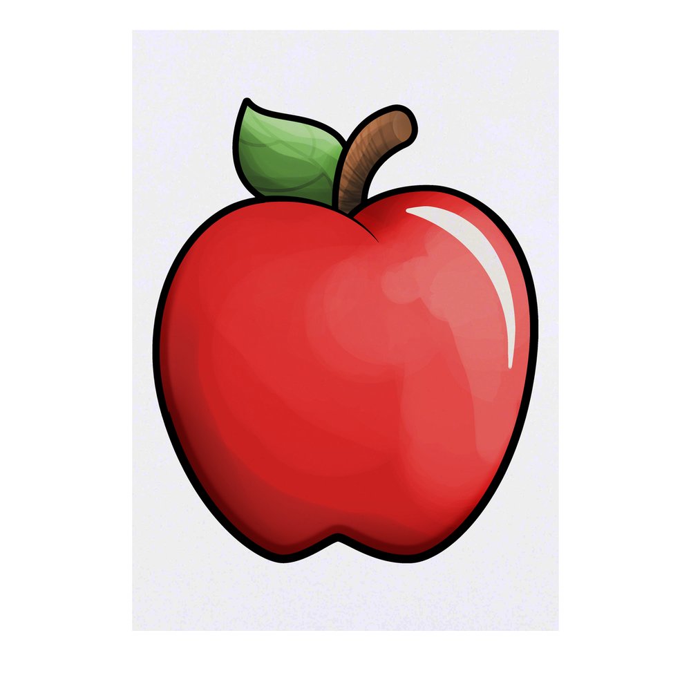 'Red Apple' Temporary Tattoo - Water Resistant, Skin-Safe, Non-Toxic Transfer (TO00032267)