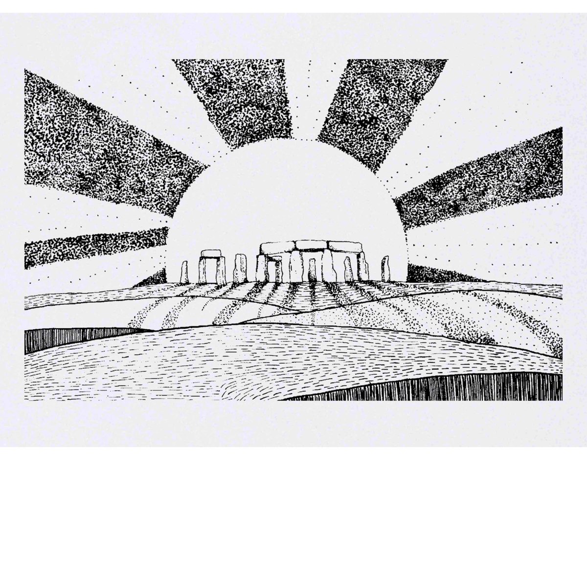 'Sunset Stonehenge' Temporary Tattoo -  Water Resistant, Skin-Safe, Non-Toxic Transfer (TO00032741)