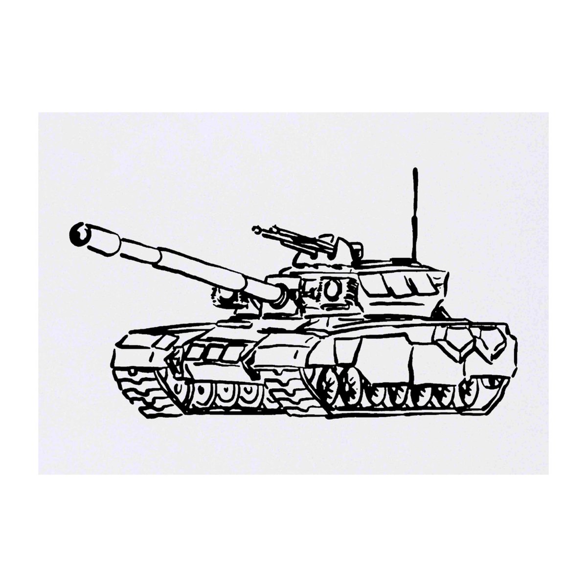 'Army Tank' Temporary Tattoo -  Water Resistant, Skin-Safe, Non-Toxic Transfer (TO00033754)