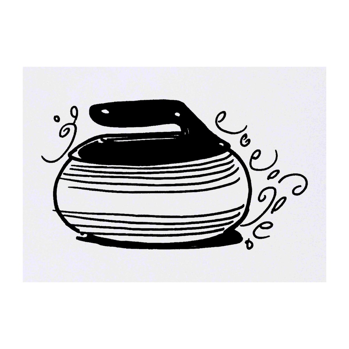 'Curling Stone' Temporary Tattoo -  Water Resistant, Skin-Safe, Non-Toxic Transfer (TO00036734)