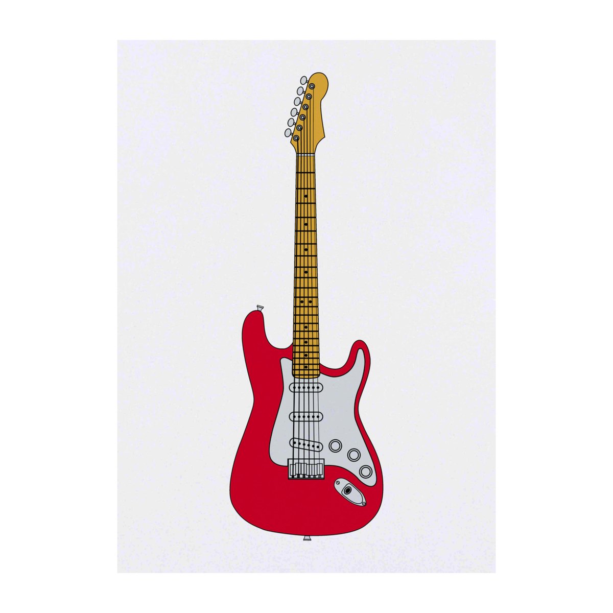 'Red Electric Guitar' Temporary Tattoo -  Water Resistant, Skin-Safe, Non-Toxic Transfer (TO00036782)