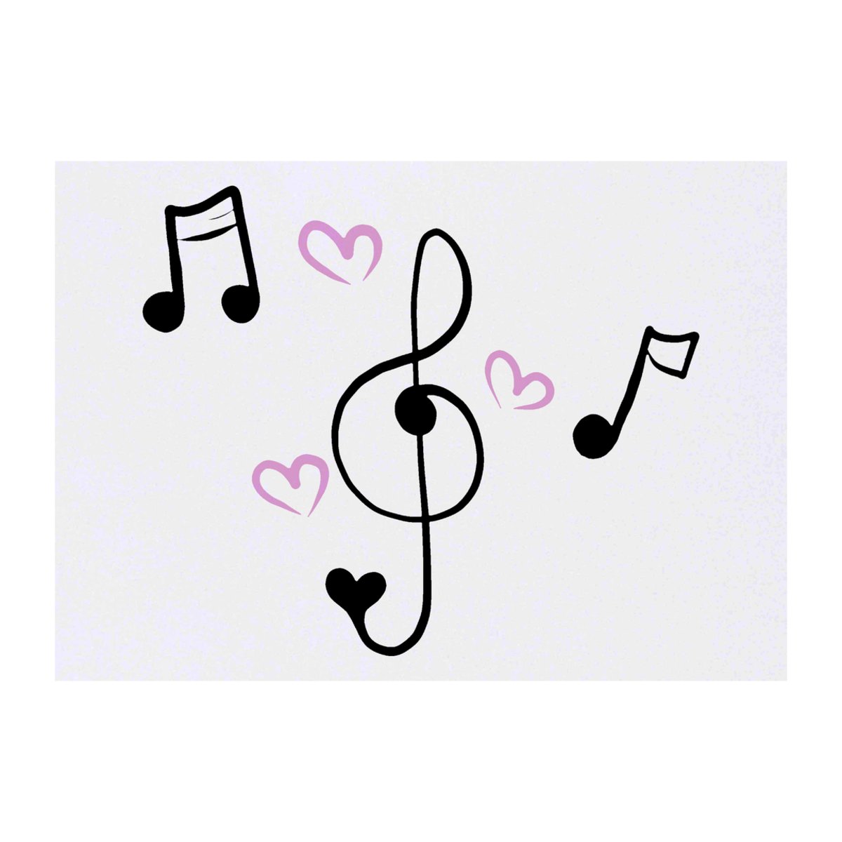 'Music Notes & Hearts' Temporary Tattoo -  Water Resistant, Skin-Safe, Non-Toxic Transfer (TO00036910)