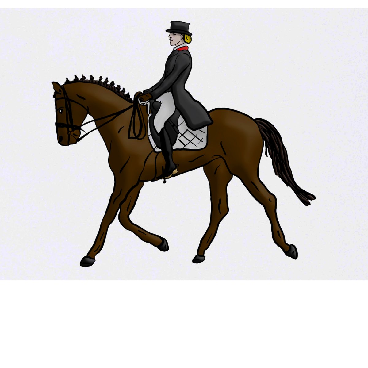 'Dressage Horse & Rider' Temporary Tattoo -  Water Resistant, Skin-Safe, Non-Toxic Transfer (TO00040840)