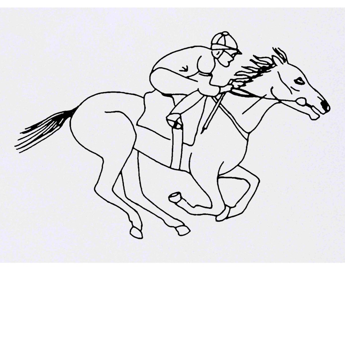 'Jockey Riding Horse' Temporary Tattoo -  Water Resistant, Skin-Safe, Non-Toxic Transfer (TO00041114)