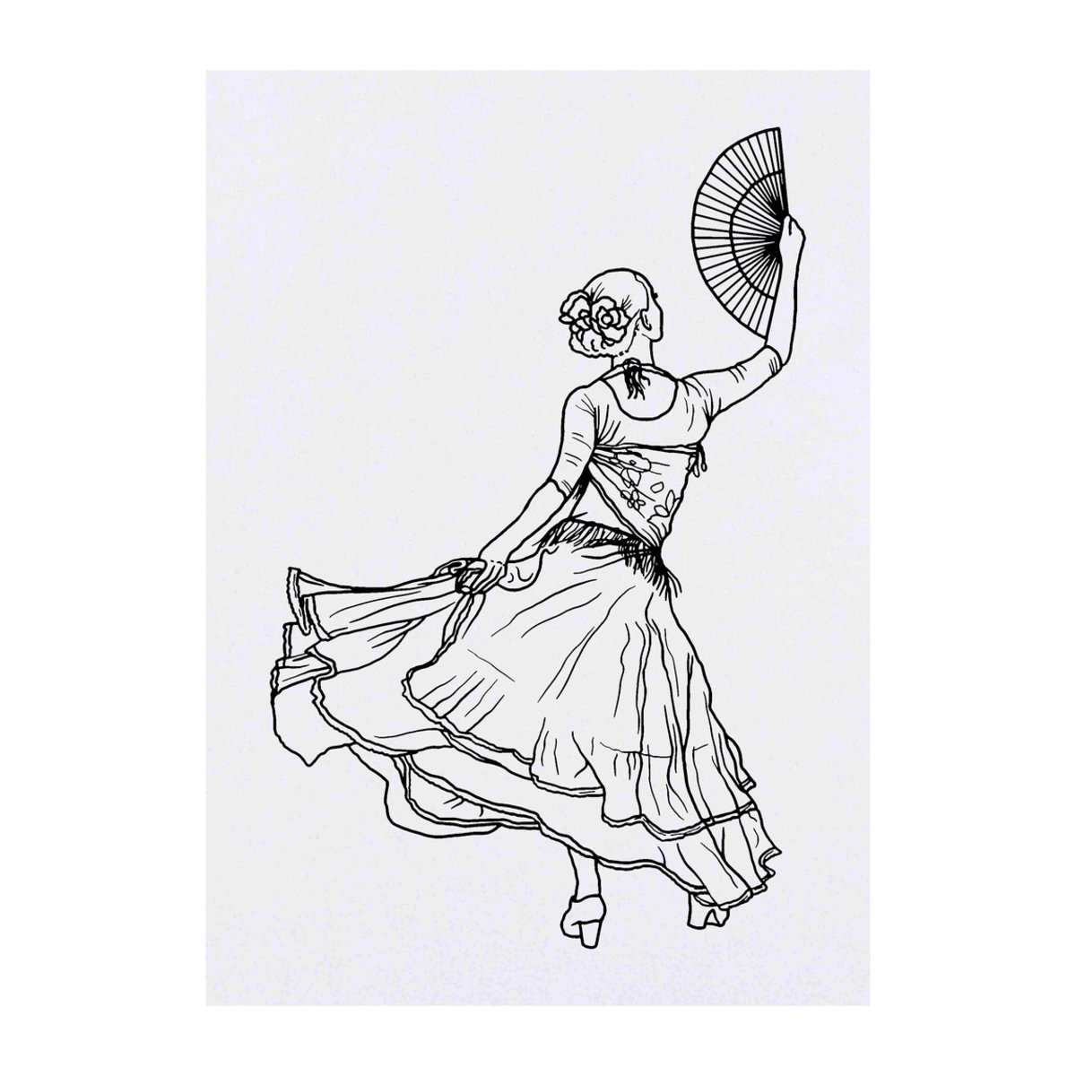 'Flamenco Dancer' Temporary Tattoo -  Water Resistant, Skin-Safe, Non-Toxic Transfer (TO00041548)