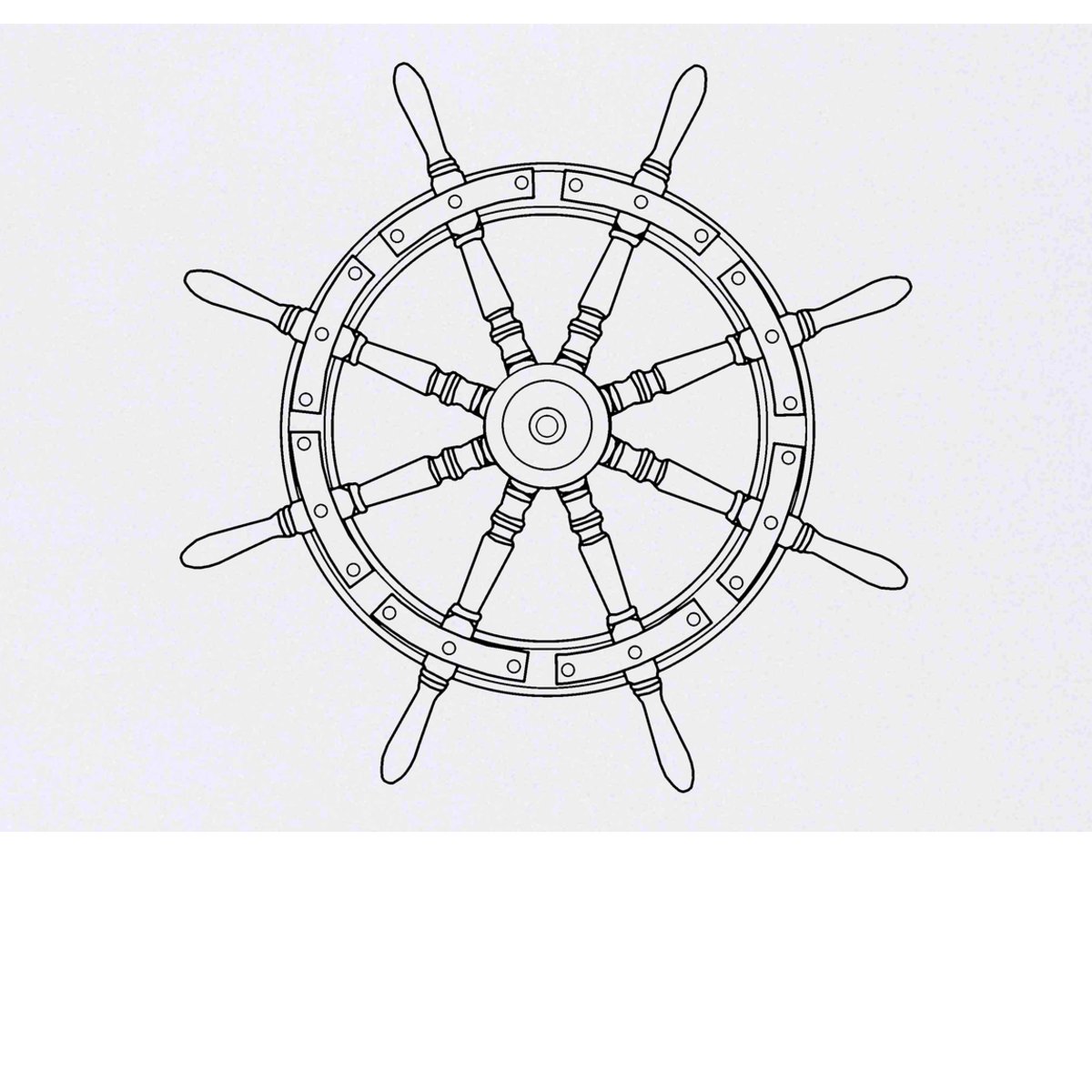 'Sailing Ship Steering Wheel' Temporary Tattoo -  Water Resistant, Skin-Safe, Non-Toxic Transfer (TO00041614)