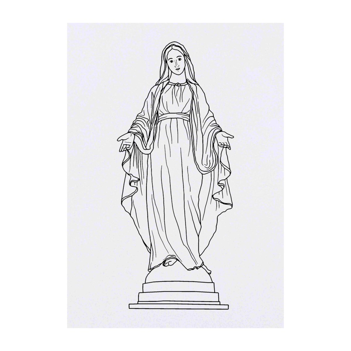 'Virgin Mary' Temporary Tattoo -  Water Resistant, Skin-Safe, Non-Toxic Transfer (TO00042496)