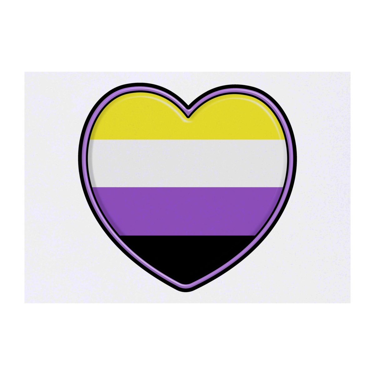 'Nonbinary Pride Heart' Temporary Tattoo -  Water Resistant, Skin-Safe, Non-Toxic Transfer (TO00043758)