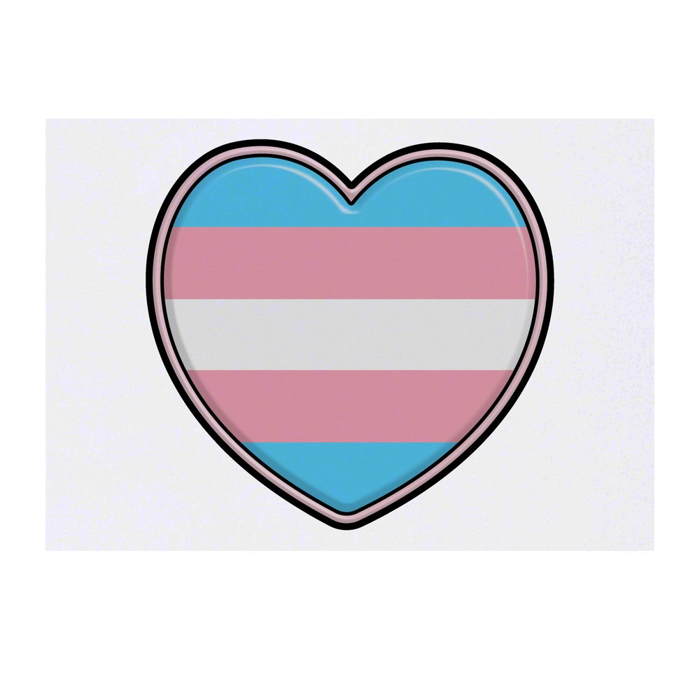 'Transgender Pride Heart' Temporary Tattoo - Water Resistant, Skin-Safe, Non-Toxic Transfer (TO00043762)