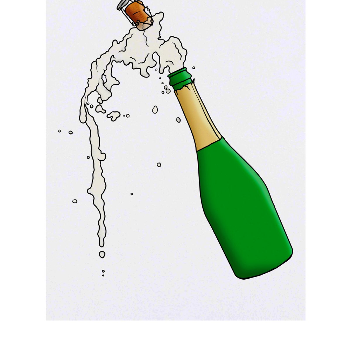 'Celebration Champagne' Temporary Tattoo -  Water Resistant, Skin-Safe, Non-Toxic Transfer (TO00046466)