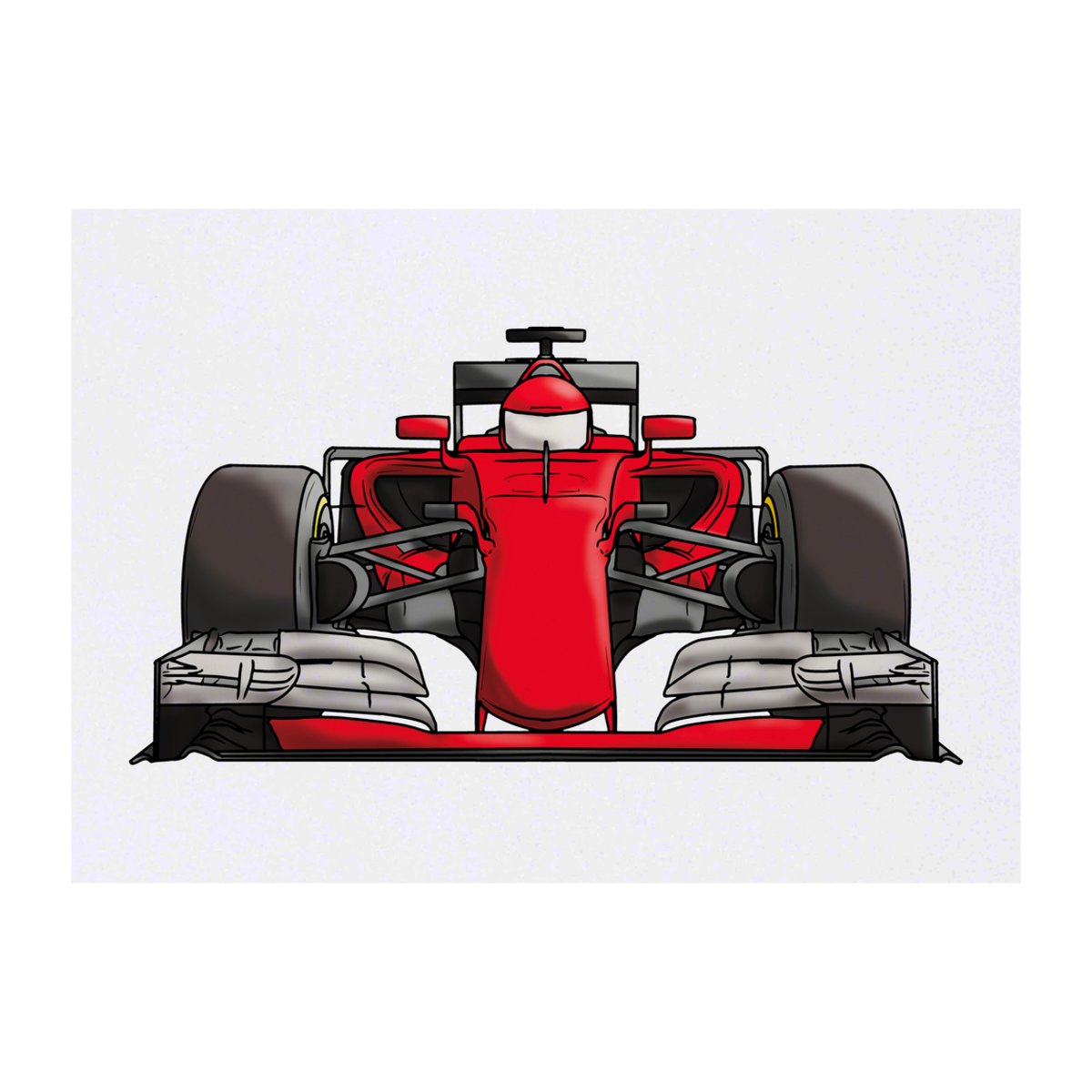 'Red Race Car' Temporary Tattoo - High-Speed Racing Vehicle Front View - Water Resistant, Skin-Safe, Non-Toxic Transfer (TO00046724)