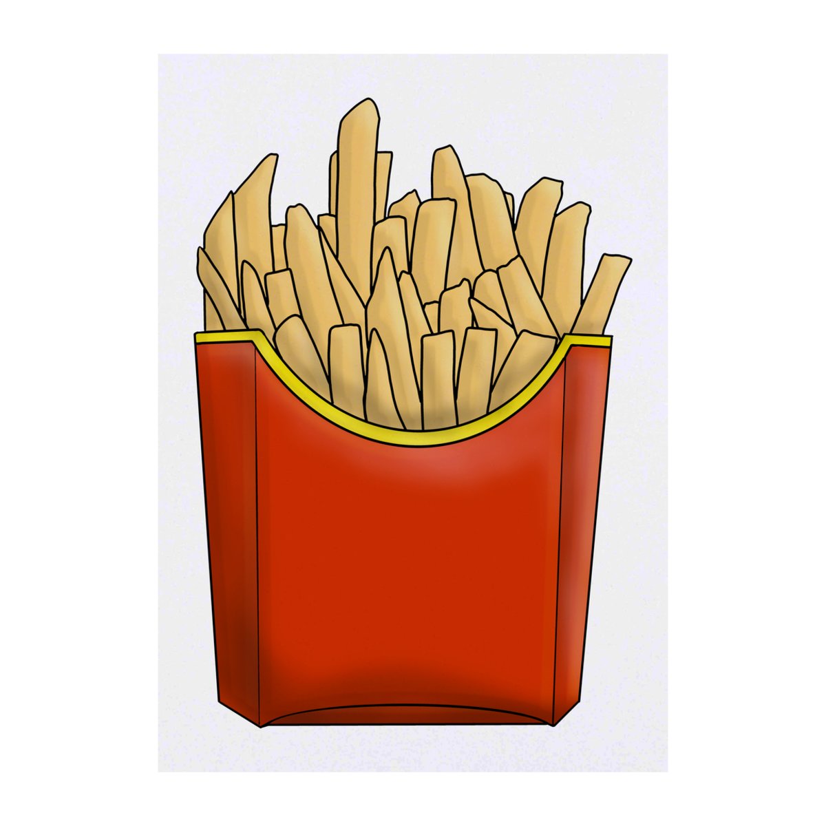'Fast Food Fries' Temporary Tattoo - A6 - Water Resistant Skin Safe Transfer for Parties, Costumes and Gifts (TO00049912)