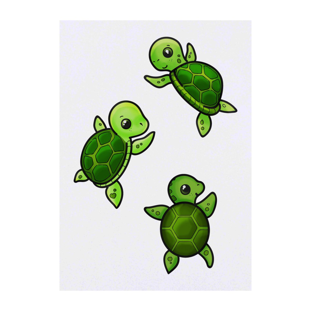 'Swimming Baby Turtles' Temporary Tattoo -  Water Resistant, Skin-Safe, Non-Toxic Transfer (TO00056371)