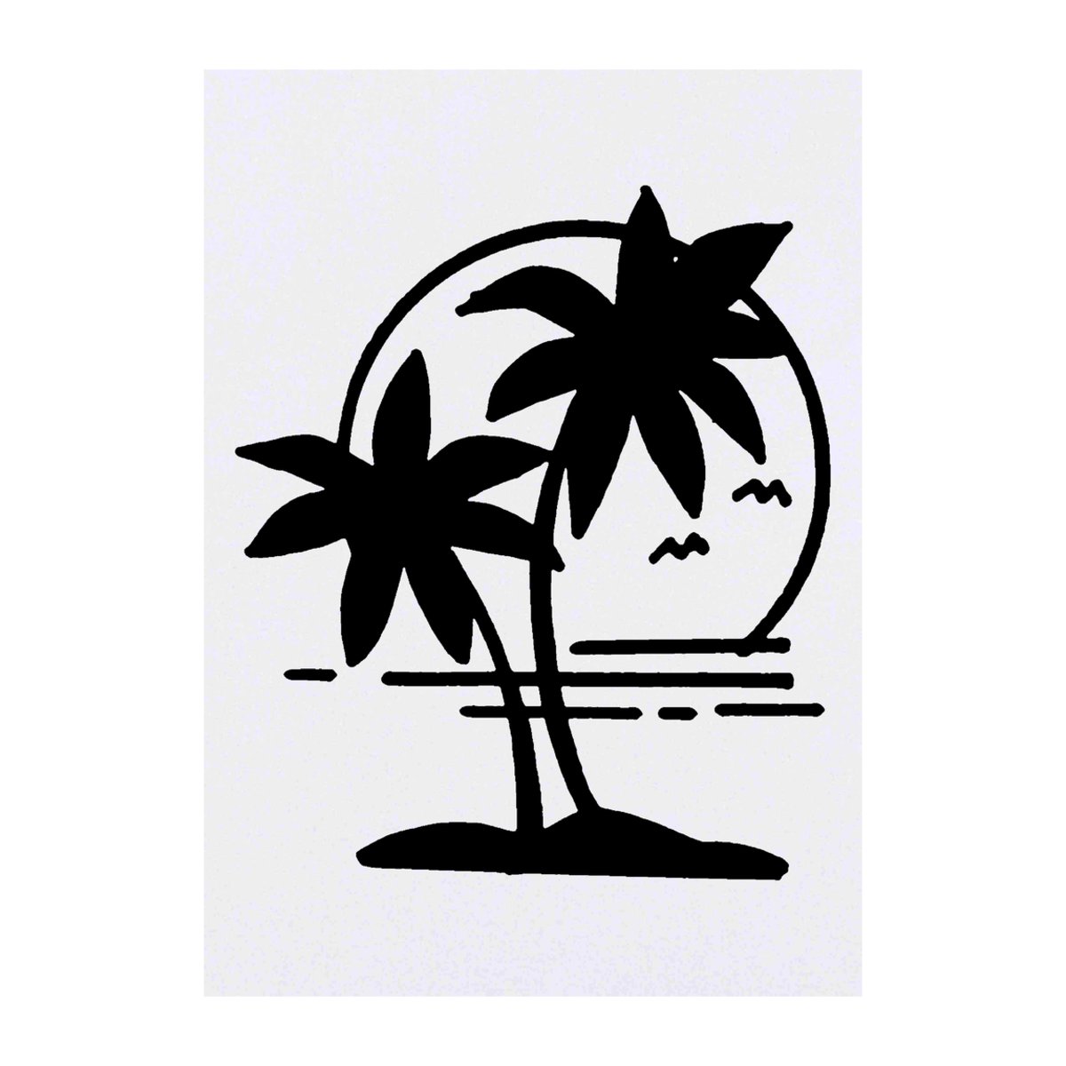 'Palm Trees & Sunset' Temporary Tattoo -  Water Resistant, Skin-Safe, Non-Toxic Transfer (TO00057437)