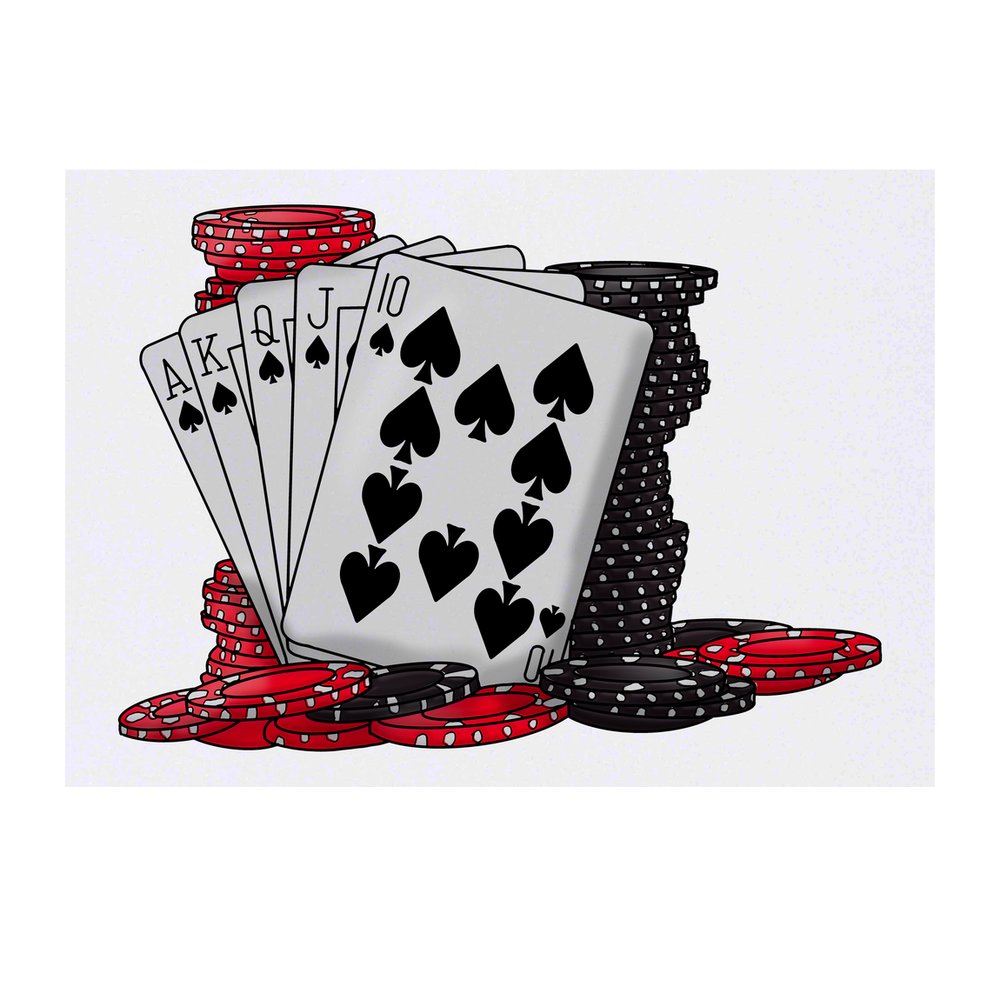 'Cards & Poker Chips' Temporary Tattoo - Water Resistant, Skin-Safe, Non-Toxic Transfer (TO00057815)