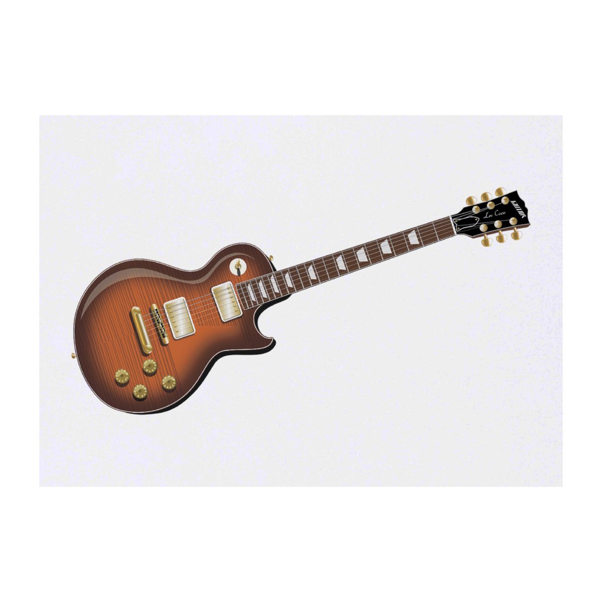 'Sunburst Electric Guitar' Temporary Tattoo -  Water Resistant, Skin-Safe, Non-Toxic Transfer (TO00058623)