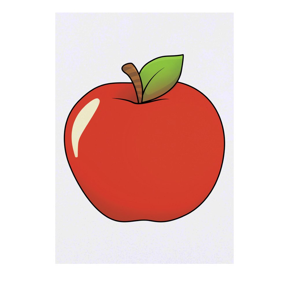 'Shiny Red Apple' Temporary Tattoo - Water Resistant, Skin-Safe, Non-Toxic Transfer (TO00059473)