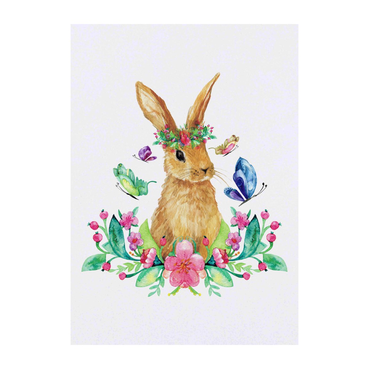 'Spring Bunny' Temporary Tattoo -  Water Resistant, Skin-Safe, Non-Toxic Transfer (TO00060535)