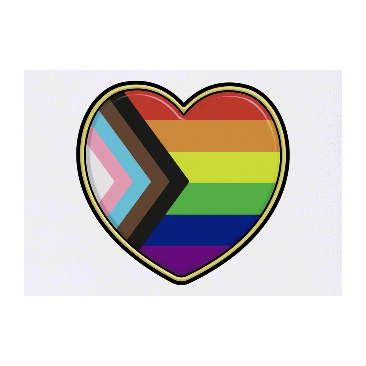 'Progress Pride Heart' Temporary Tattoo -  Water Resistant, Skin-Safe, Non-Toxic Transfer (TO00061369)