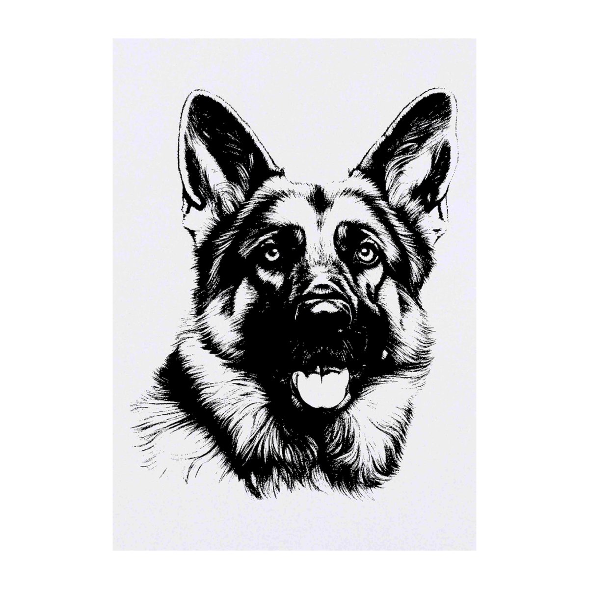 'German Shepherd dog' Temporary Tattoo -  Water Resistant, Skin-Safe, Non-Toxic Transfer (TO00061415)