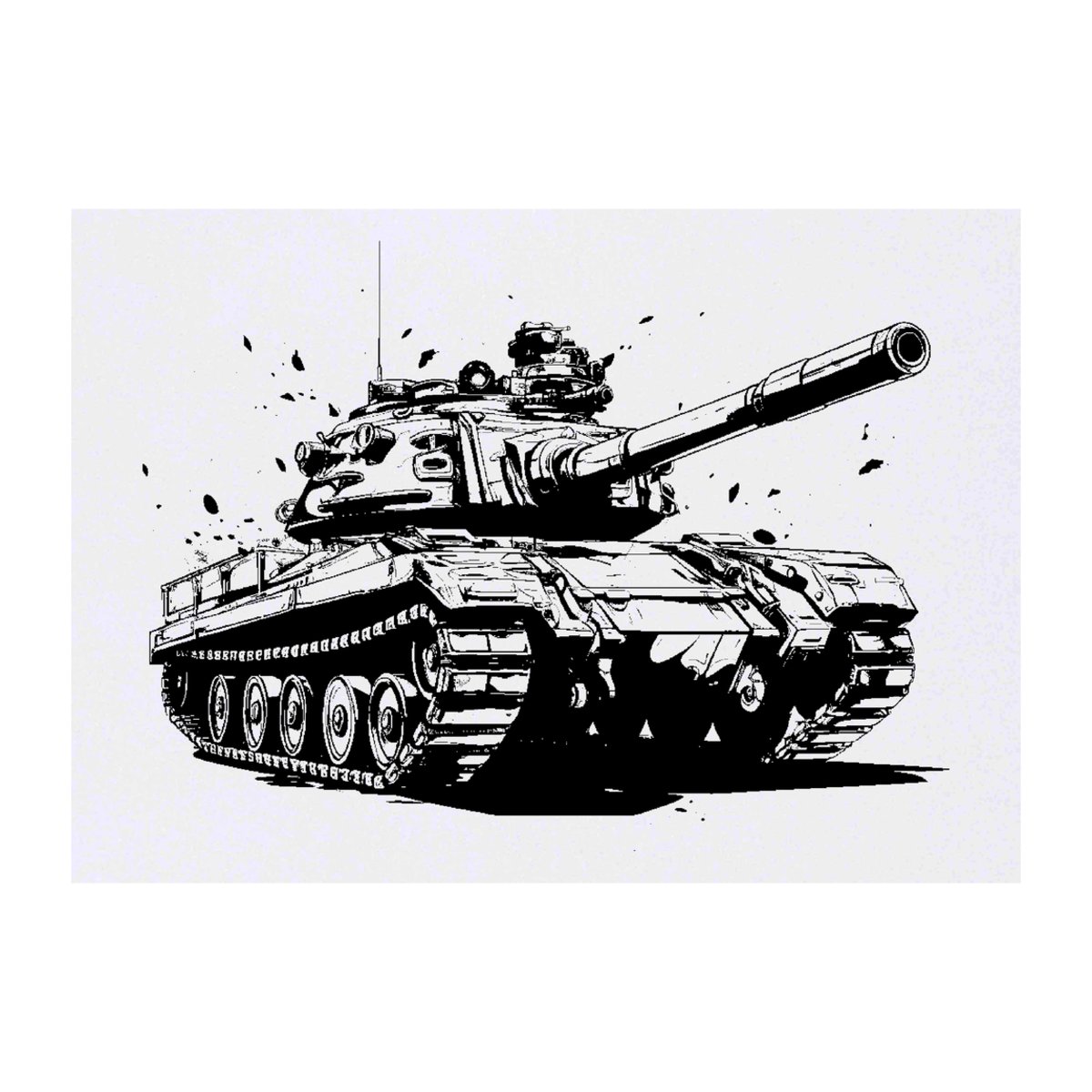 'Army tank' Temporary Tattoo - A6 - Water Resistant Skin Safe Transfer for Parties, Costumes and Gifts (TO00061781)