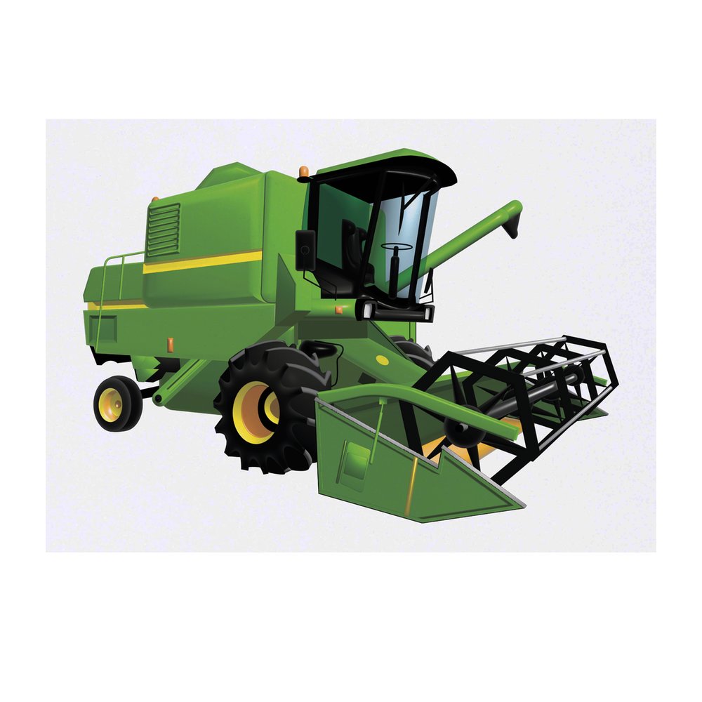 'Combine Harvester' Temporary Tattoo - Water Resistant, Skin-Safe, Non-Toxic Transfer (TO00061983)