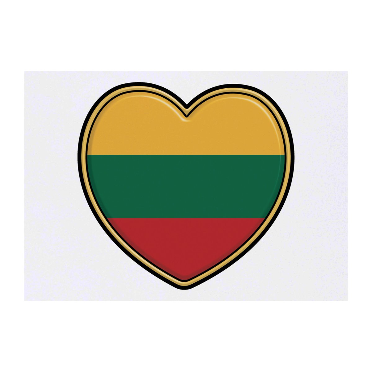 'Lithuania Flag Heart' Temporary Tattoo - A6 - Water Resistant Skin Safe Transfer for Parties, Costumes and Gifts (TO00062767)
