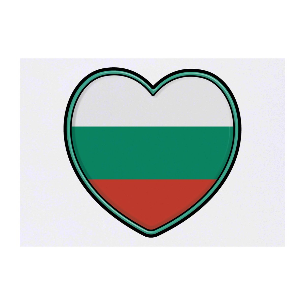 'Bulgaria Flag Heart' Temporary Tattoo -  Water Resistant, Skin-Safe, Non-Toxic Transfer (TO00062925)