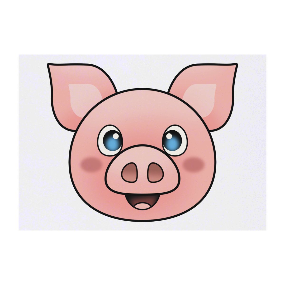 'Happy Pig Face' Temporary Tattoo - A6 - Water Resistant Skin Safe Transfer for Parties, Costumes and Gifts (TO00063171)