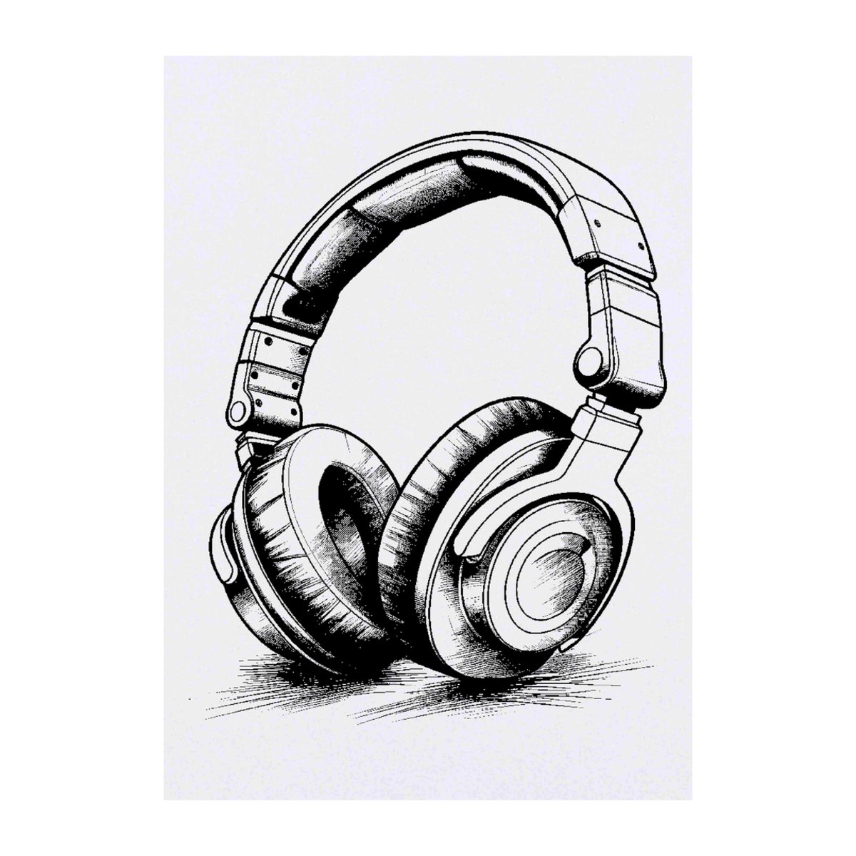 'Headphones' Temporary Tattoo - A6 - Water Resistant Skin Safe Transfer for Parties, Costumes and Gifts (TO00063547)