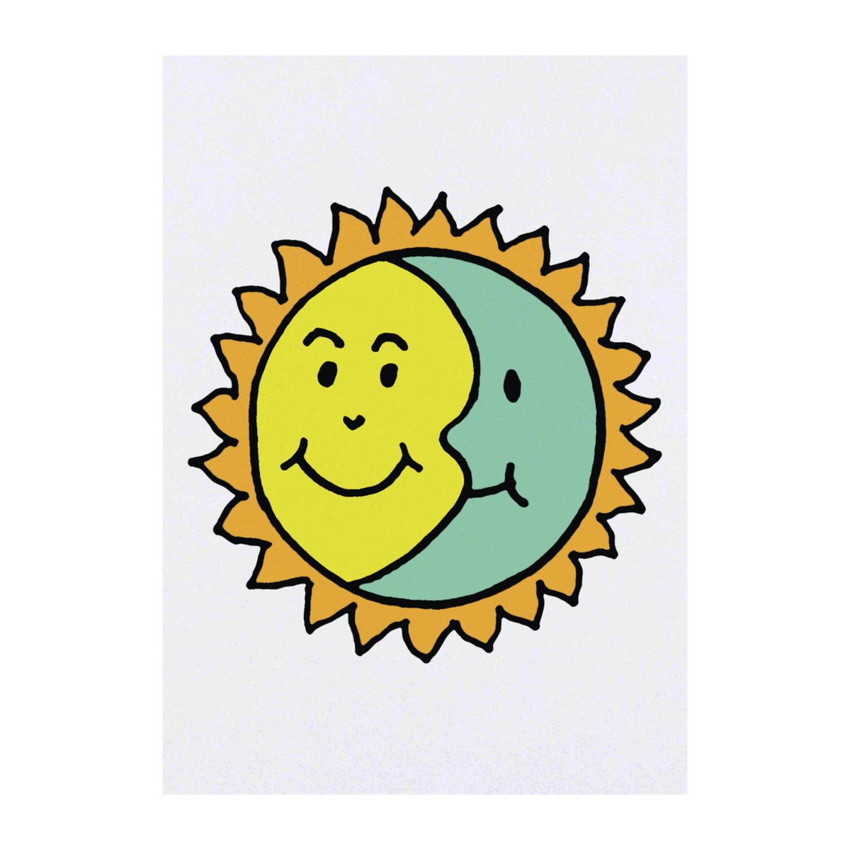 'Happy Sun and Moon' Temporary Tattoo -  Water Resistant, Skin-Safe, Non-Toxic Transfer (TO00064257)