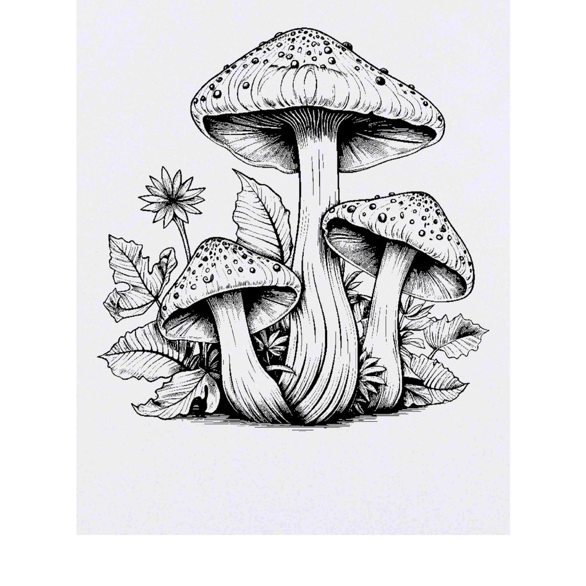 'mushrooms' Temporary Tattoo -  Water Resistant, Skin-Safe, Non-Toxic Transfer (TO00064311)