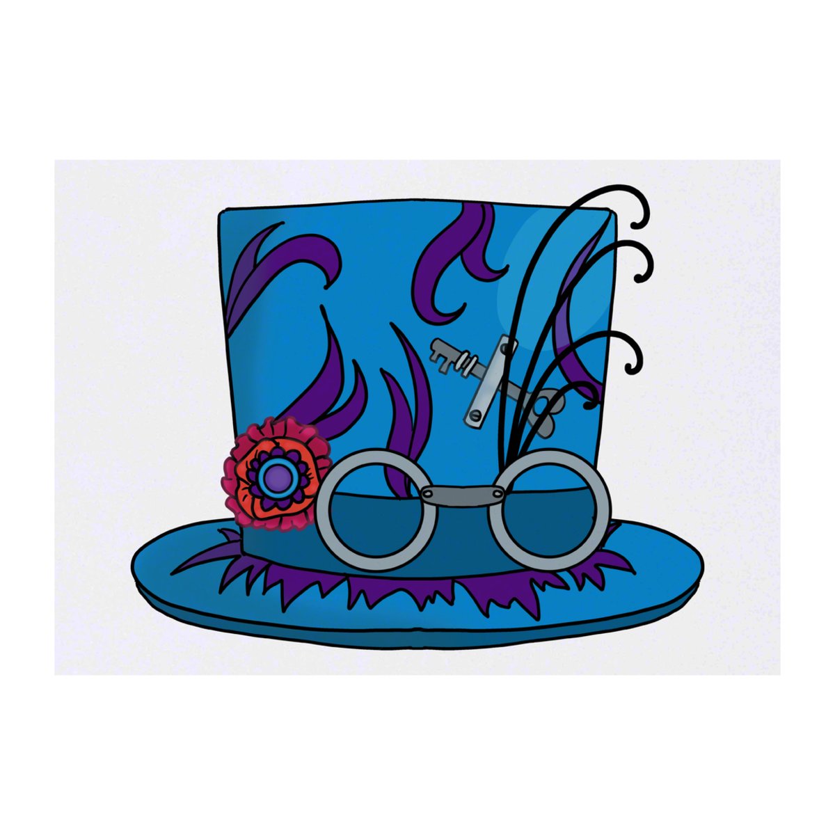 'Steampunk Tophat' Temporary Tattoo - A6 - Water Resistant Skin Safe Transfer for Parties, Costumes and Gifts (TO00064355)