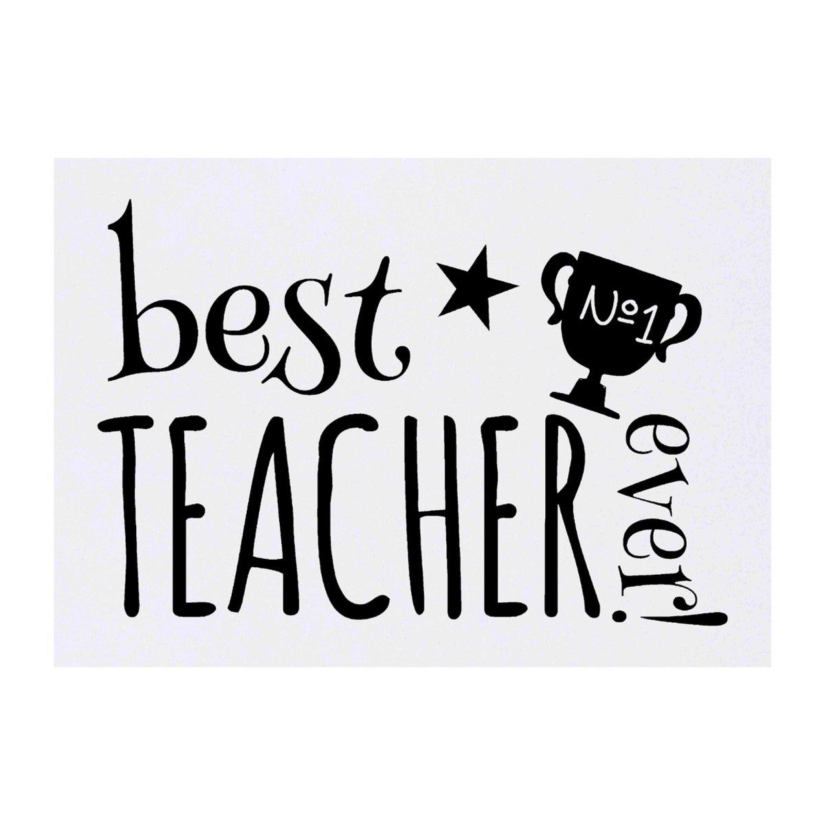 'Best Teacher Ever!' Temporary Tattoo -  Water Resistant, Skin-Safe, Non-Toxic Transfer (TO00065467)