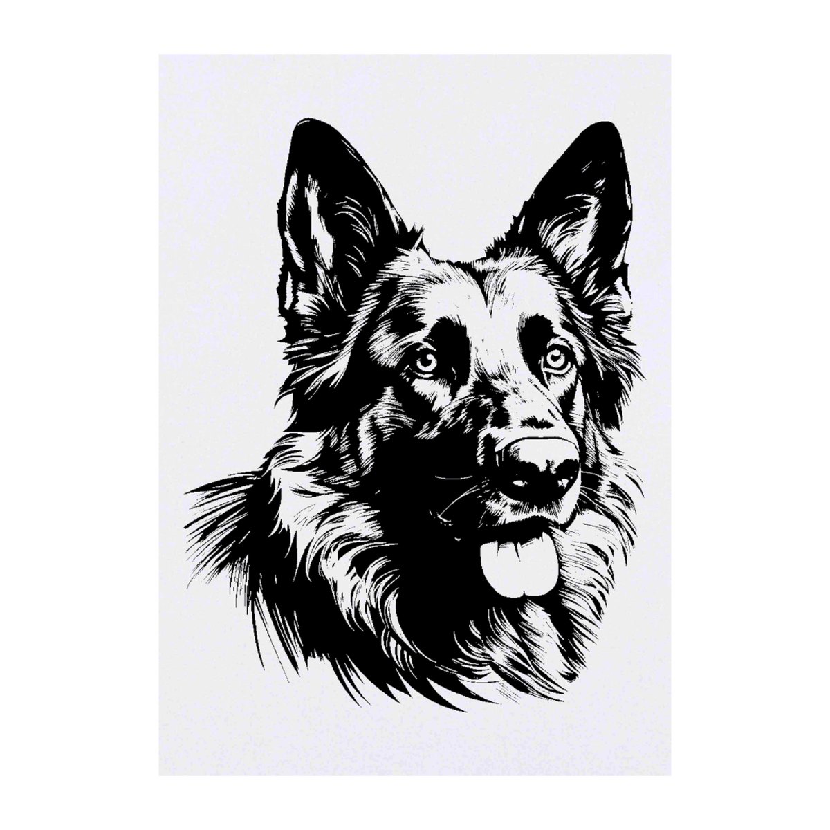 'German Shepherd ' Temporary Tattoo - A6 - Water Resistant Skin Safe Transfer for Parties, Costumes and Gifts (TO00065523)