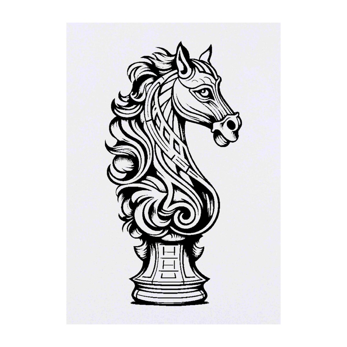 'Knight Chess Piece' Temporary Tattoo -  Water Resistant, Skin-Safe, Non-Toxic Transfer (TO00066655)
