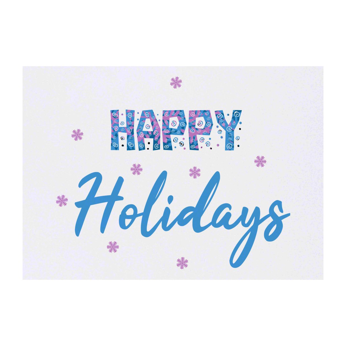 'Happy Holidays' Temporary Tattoo - A6 - Water Resistant Skin Safe Transfer for Parties, Costumes and Gifts (TO00066949)