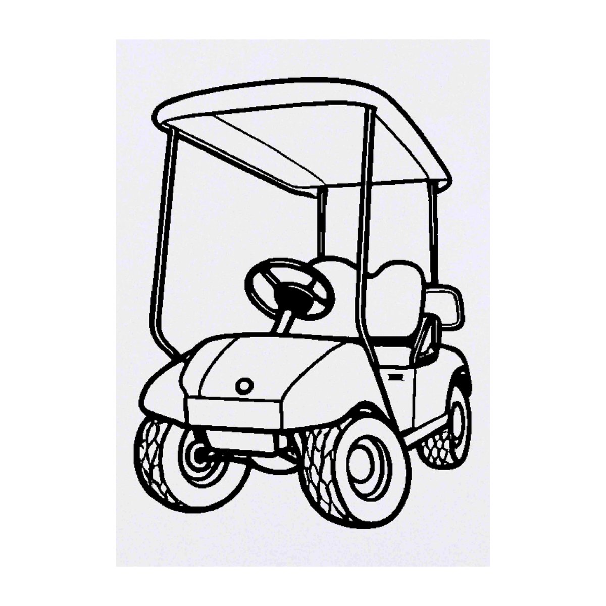 'Golf Cart' Temporary Tattoo -  Water Resistant, Skin-Safe, Non-Toxic Transfer (TO00069165)