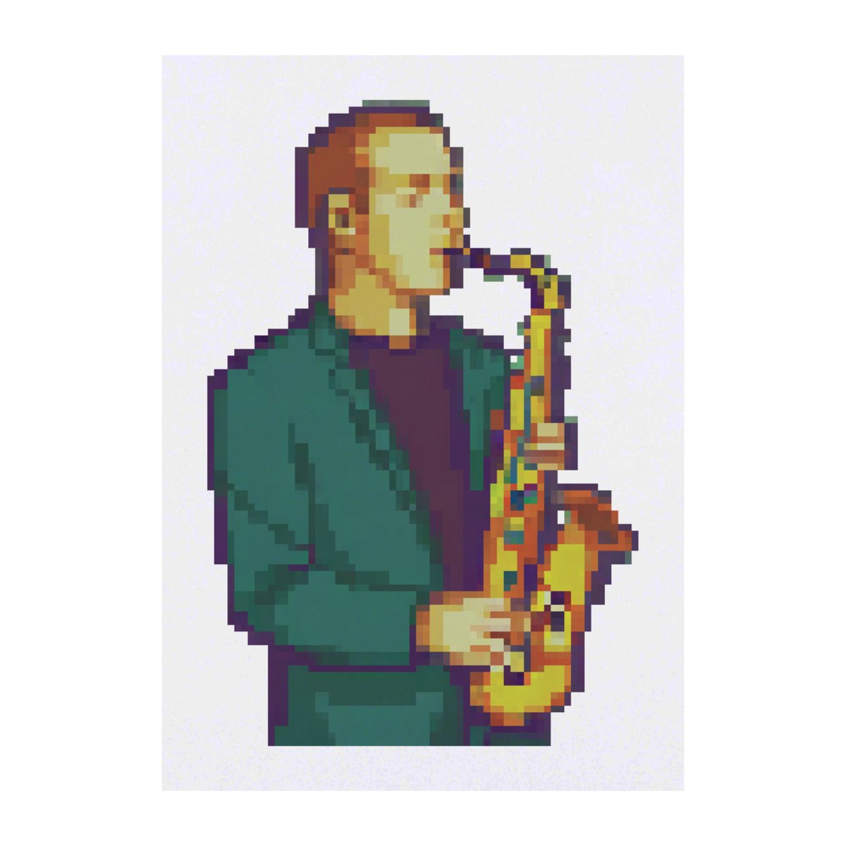 'Musician Playing Saxophone' Temporary Tattoo -  Water Resistant, Skin-Safe, Non-Toxic Transfer (TO00069967)