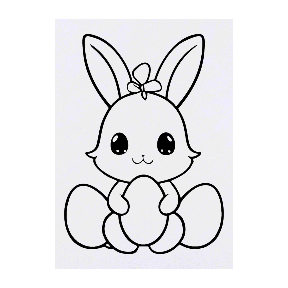 'Cute Bunny With Eggs' Temporary Tattoo -  Water Resistant, Skin-Safe, Non-Toxic Transfer (TO00070123)