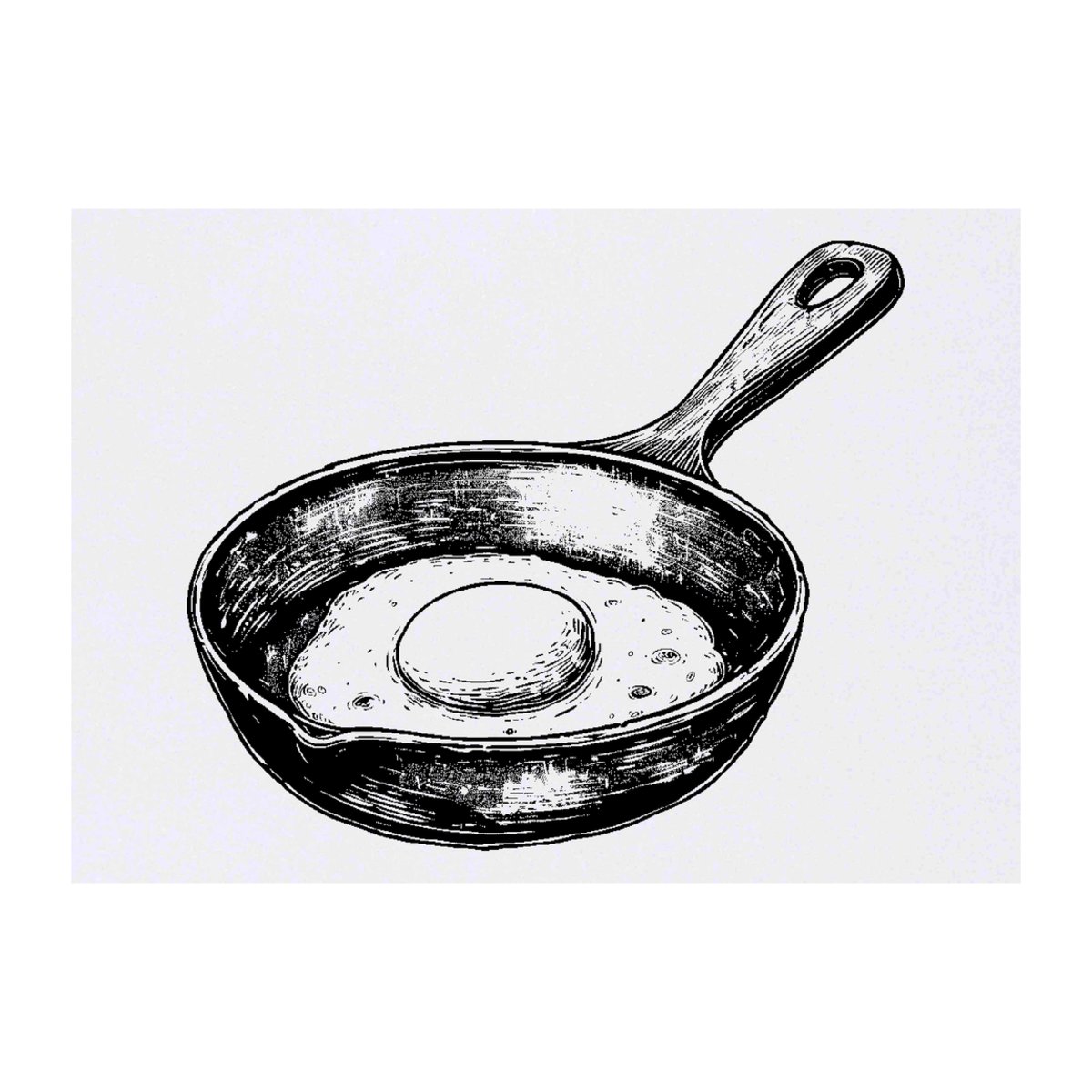 'Egg in Frying Pan' Temporary Tattoo -  Water Resistant, Skin-Safe, Non-Toxic Transfer (TO00070807)