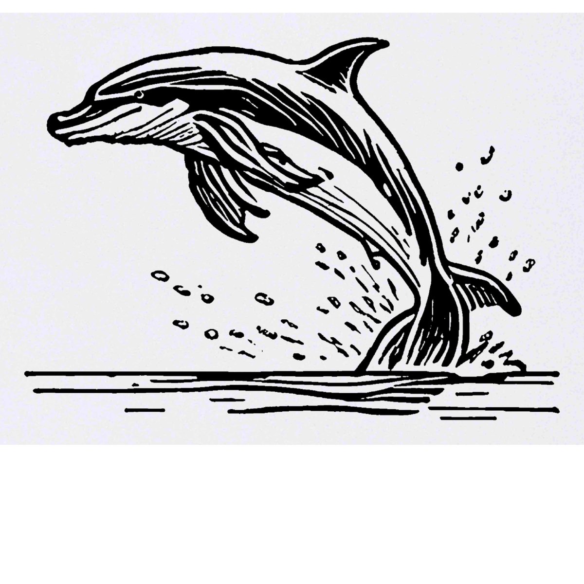 'Dolphin Diving' Temporary Tattoo -  Water Resistant, Skin-Safe, Non-Toxic Transfer (TO00071353)