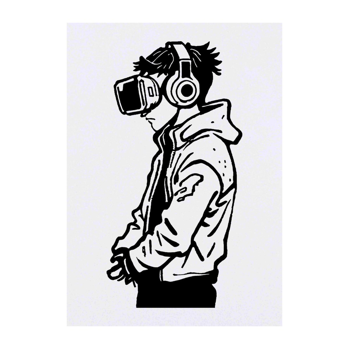 'Virtual Reality Gamer' Temporary Tattoo -  Water Resistant, Skin-Safe, Non-Toxic Transfer (TO00071607)
