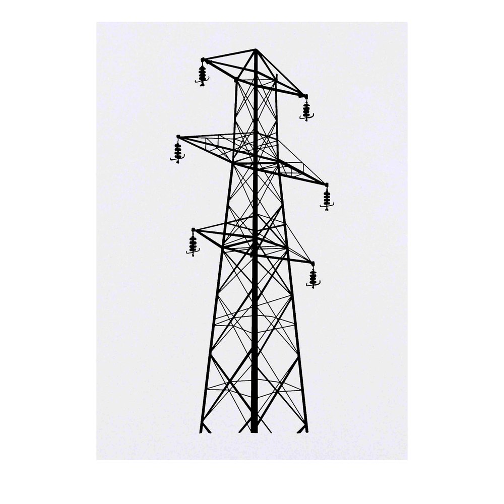 'Electric Pylon' Temporary Tattoo - Water Resistant, Skin-Safe, Non-Toxic Transfer (TO00072253)
