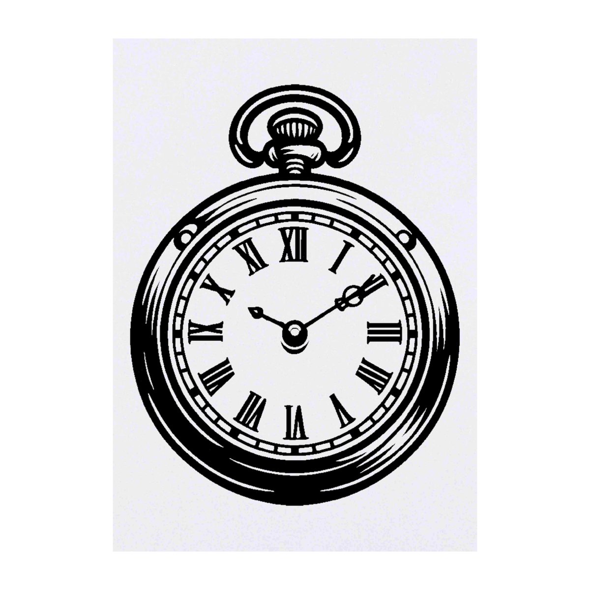 'Vintage Pocket Watch' Temporary Tattoo -  Water Resistant, Skin-Safe, Non-Toxic Transfer (TO00073117)